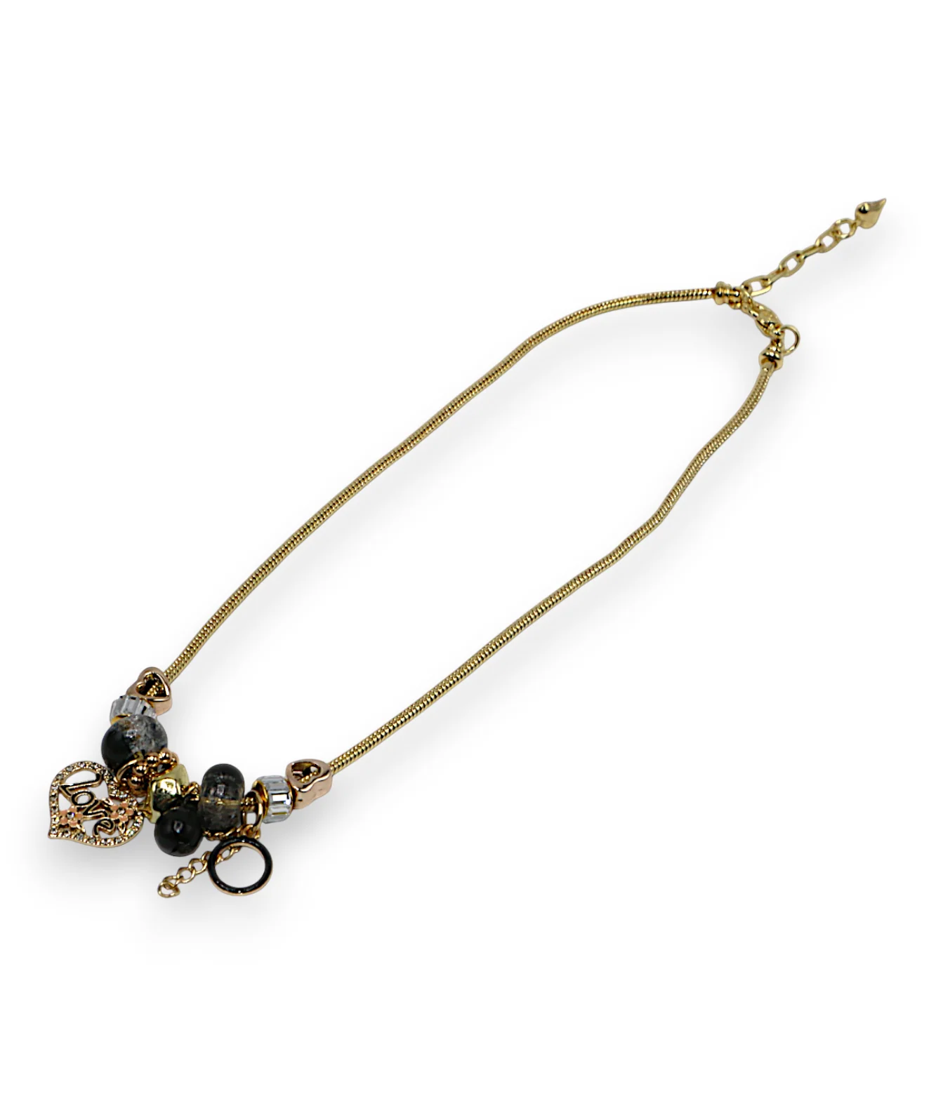 necklace gold & silver snake chain multi beaded china - Image 6