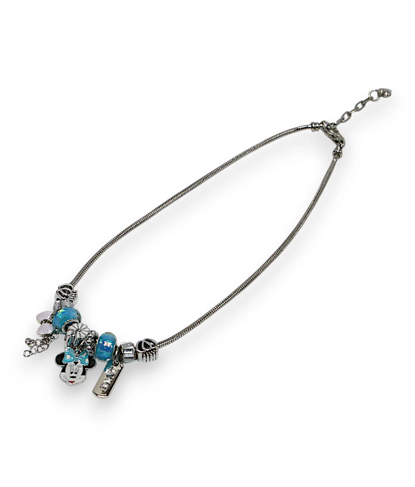 necklace gold & silver snake chain multi beaded china - Image 7