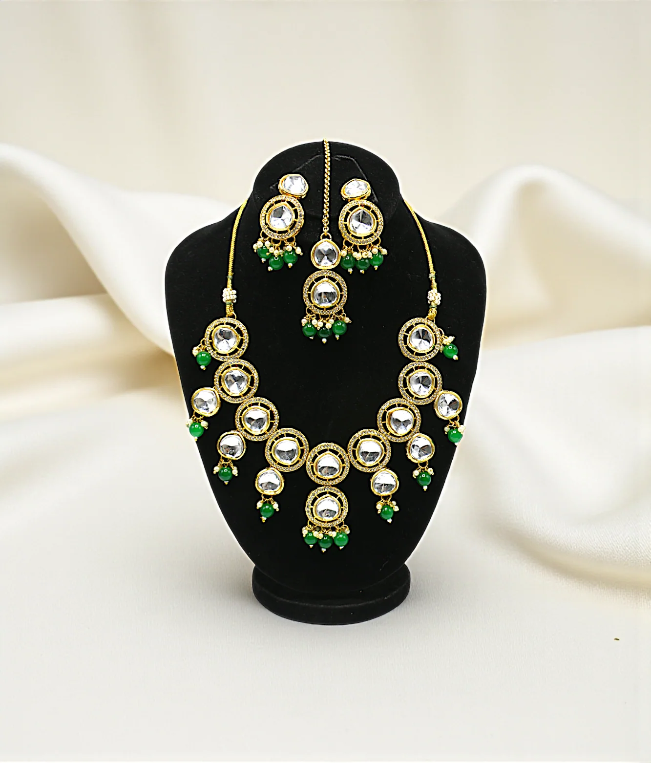 necklace set elegant gold plated kundan - Image 2