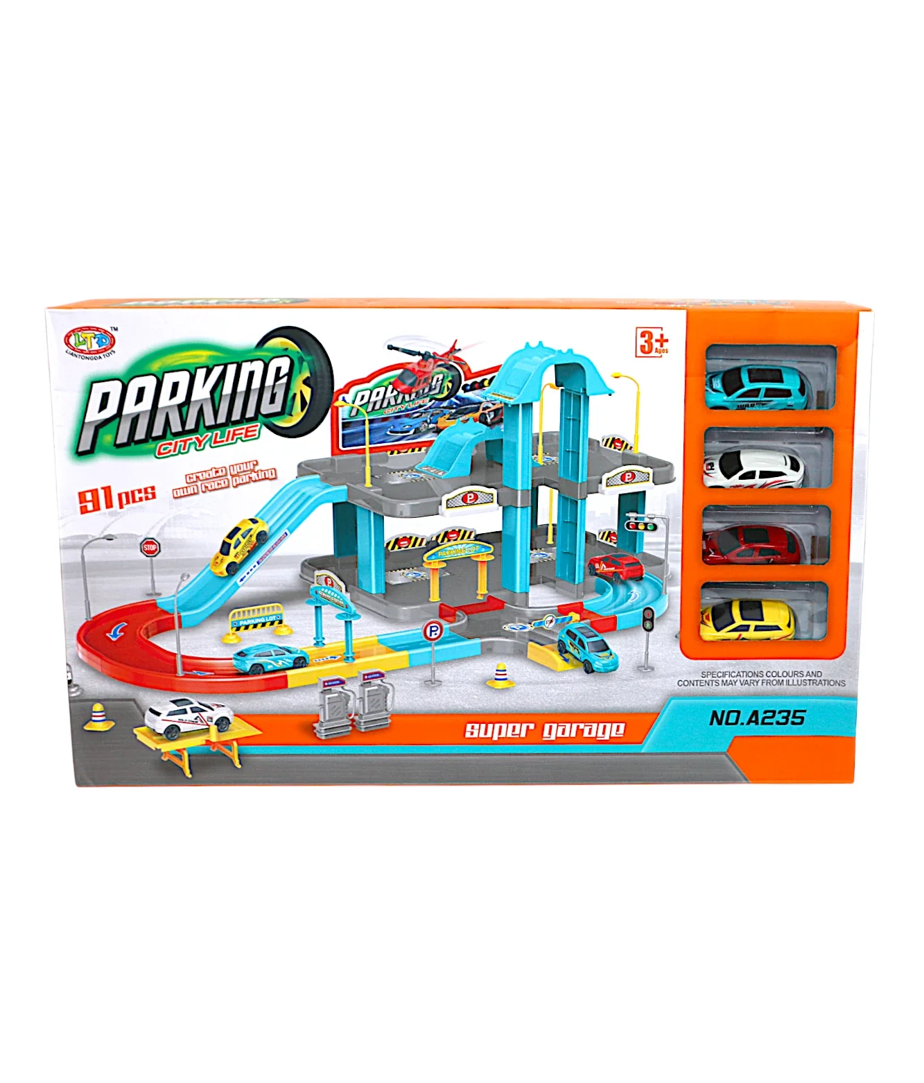 parking track set super garage 91pc with 4 cars 42x64x25cm t220 - Image 2