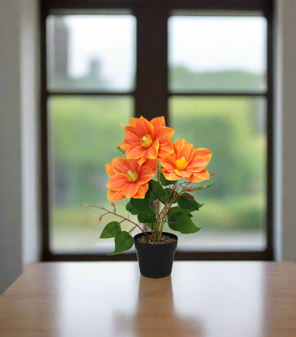 peach flower with plastic pot china 133-17