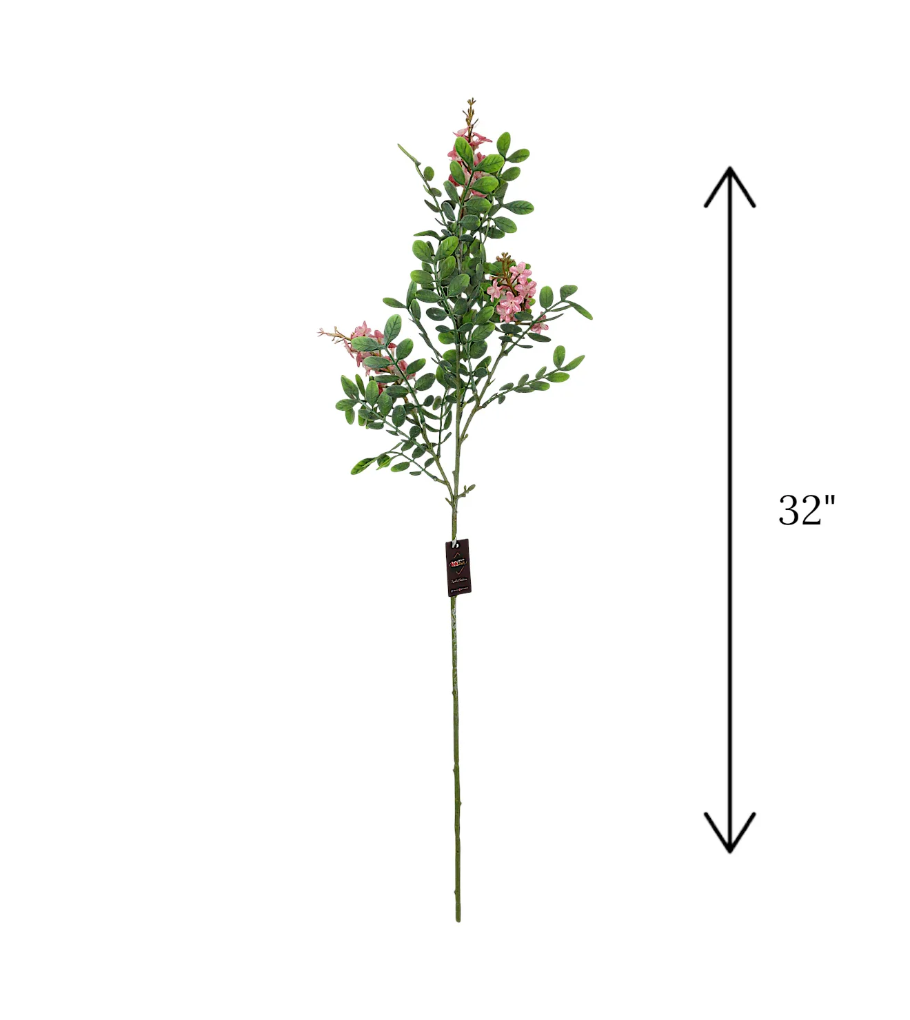 pink flower branch with green leaves 32" china - Image 2