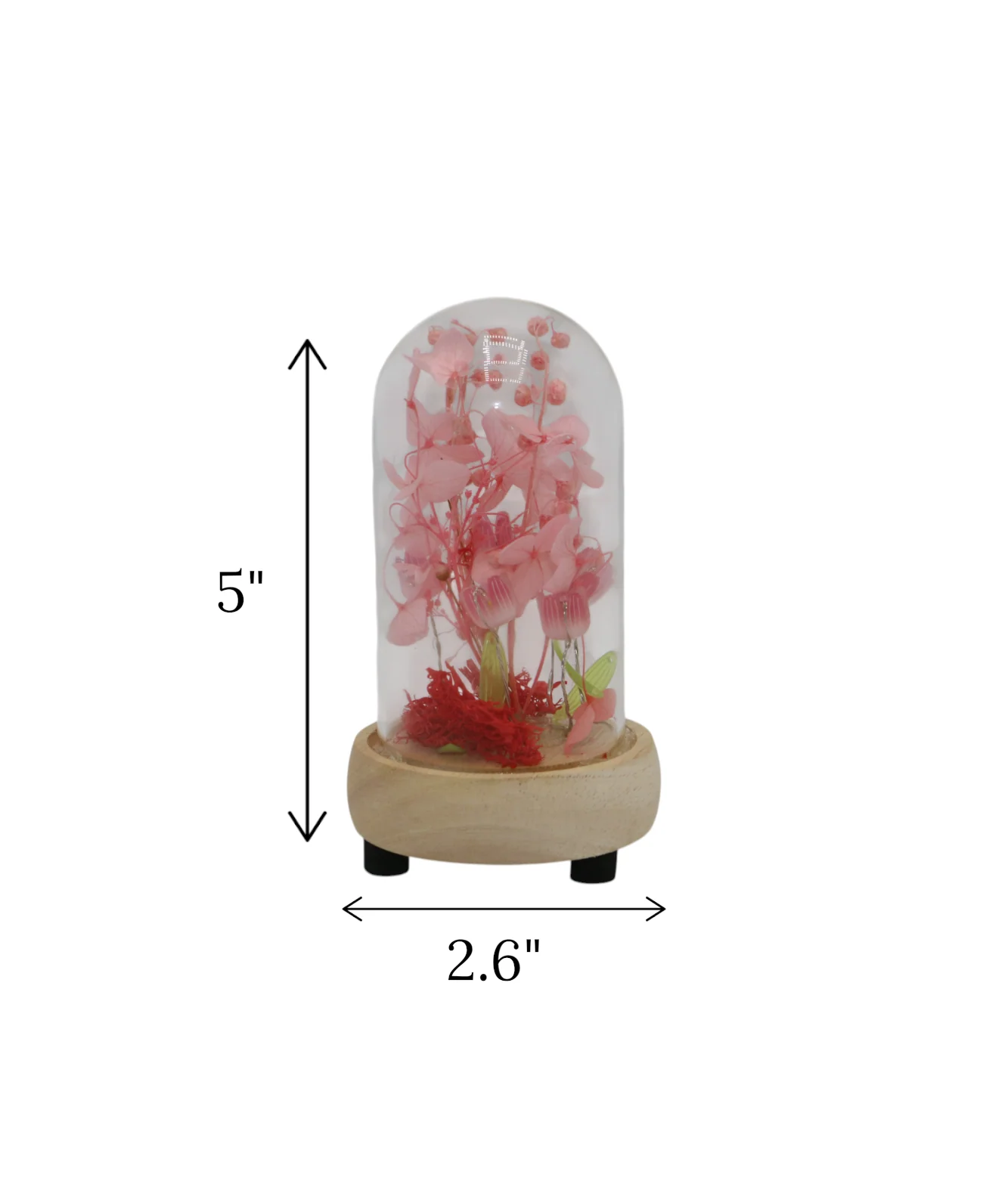 pink flower in glass small china "5x2.6" - Image 2