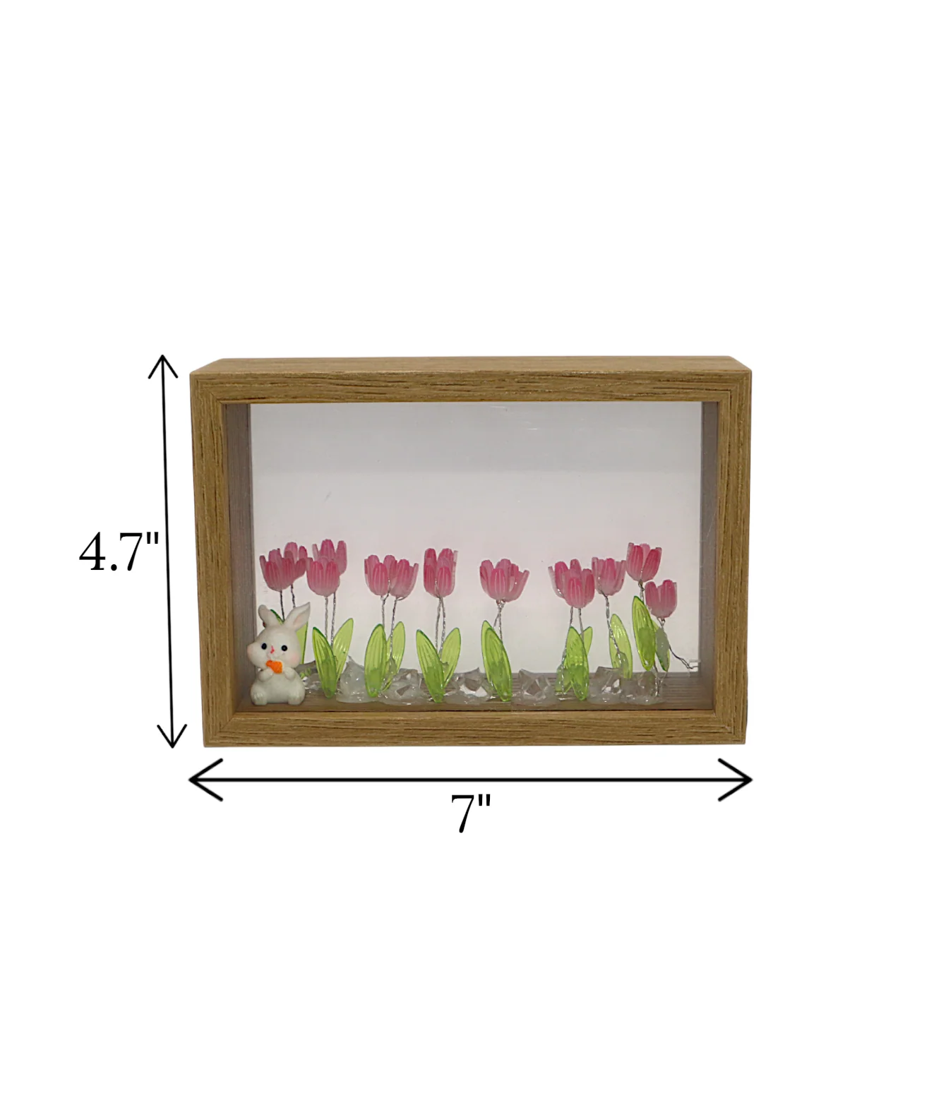 pink tulip flower light with wood frame china "4.7x7" - Image 2