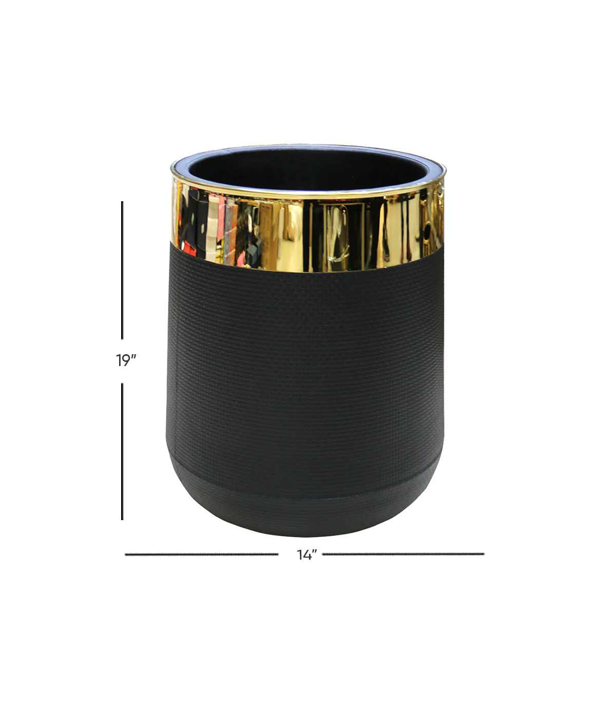 planter fiber golden patti black 19"x14" d553 - Image 2