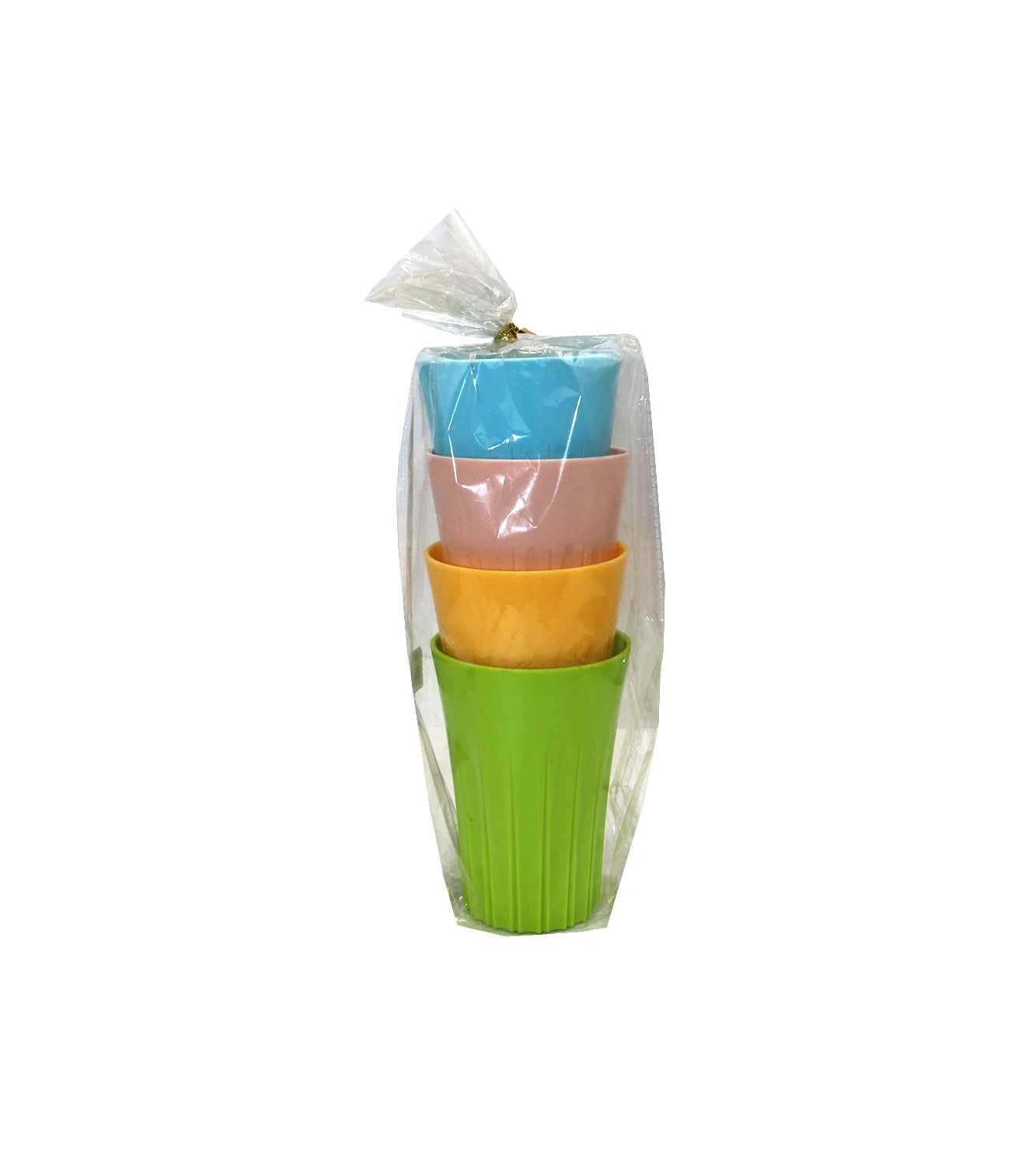 plastic glass 4pc rainbow pak d130 - Image 2