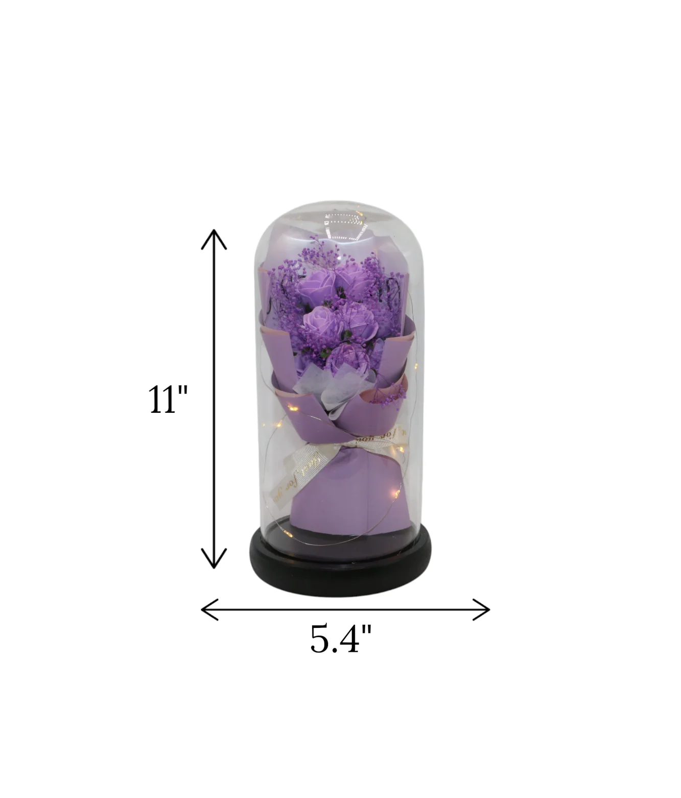 purple flower bouquet in glass china "11x5.4" - Image 2