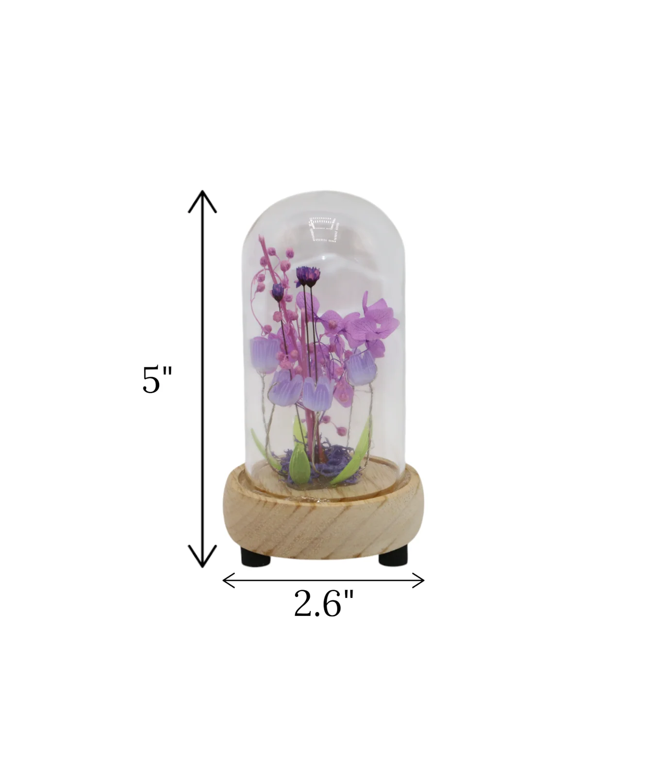 purple flower in glass small china "5x2.6" - Image 2