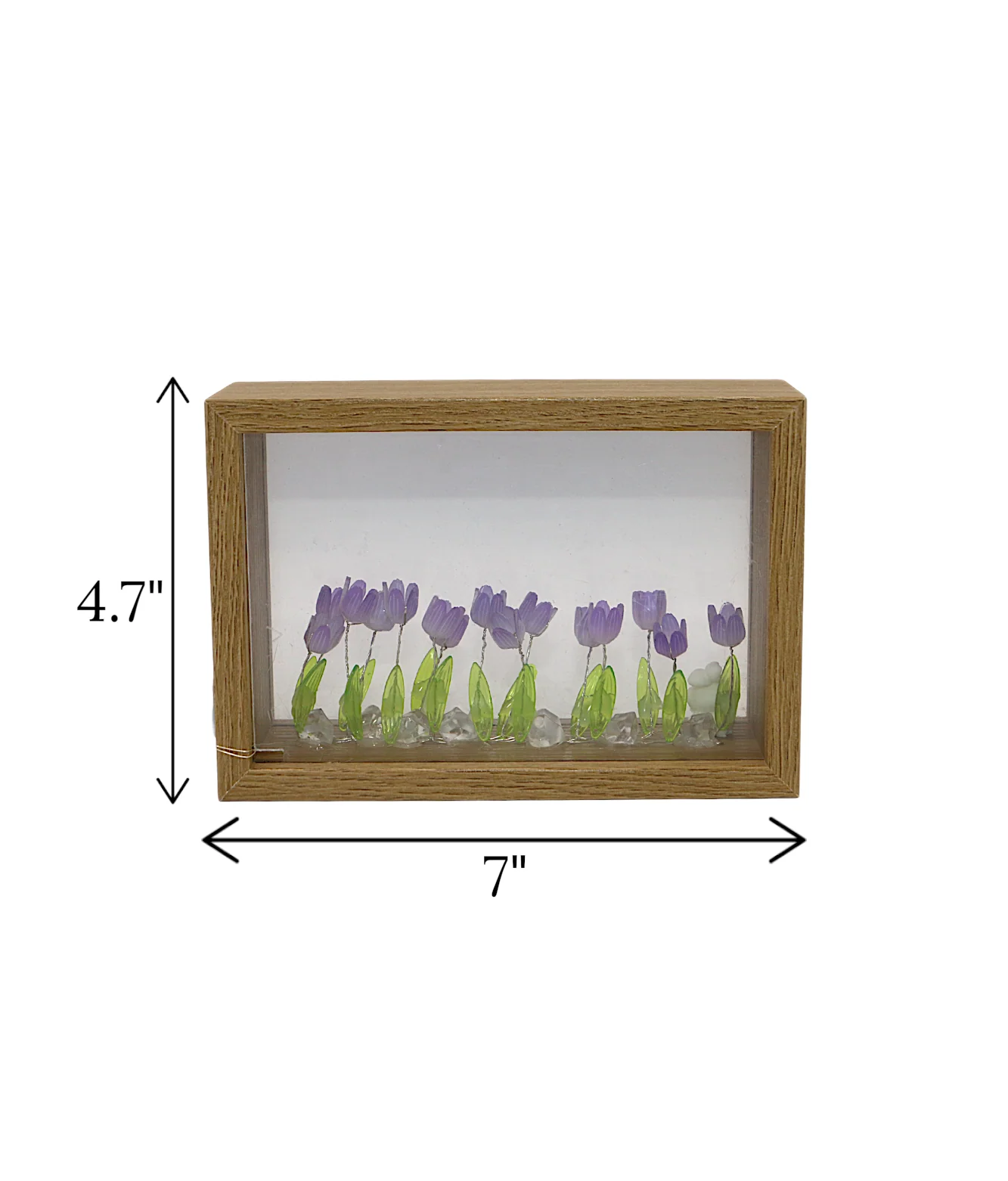 purple tulip flower light with wood frame china "4.7x7" - Image 2