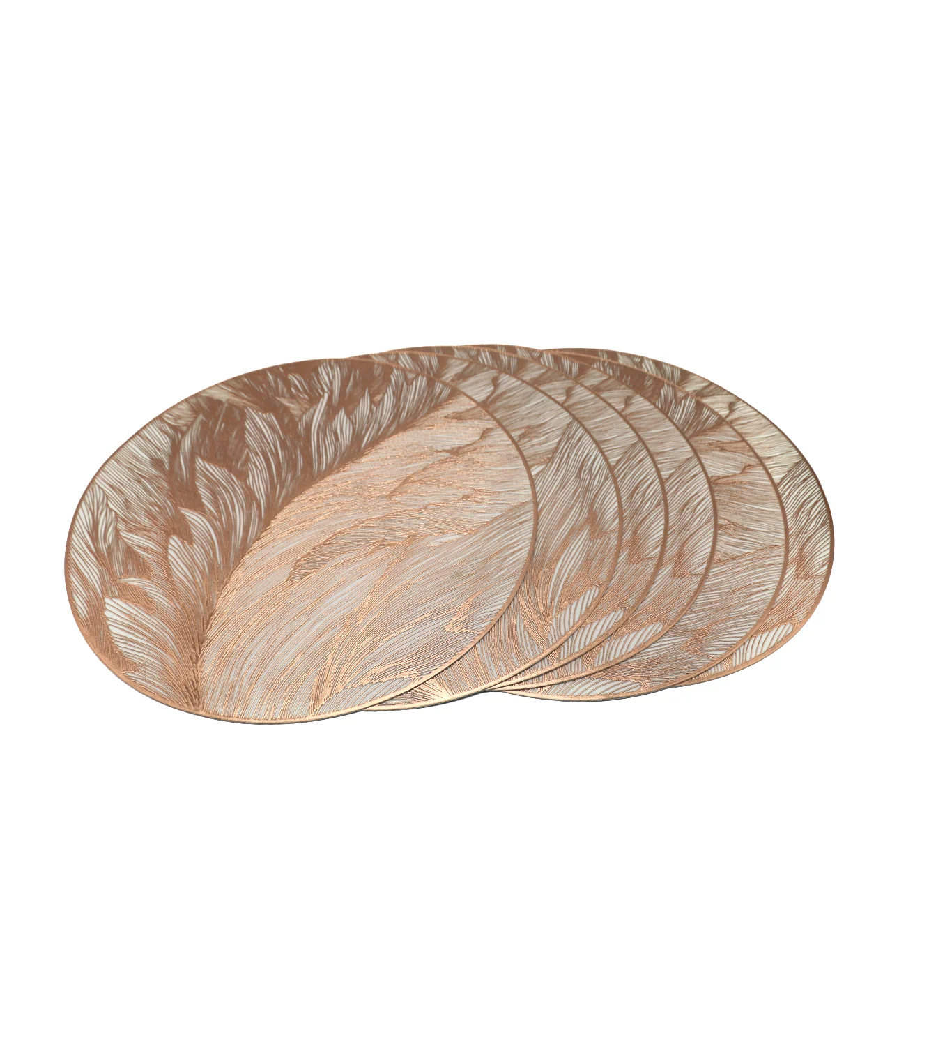 pvc table mat 1pc 38x38cm white & copper shade china d021 - Image 2