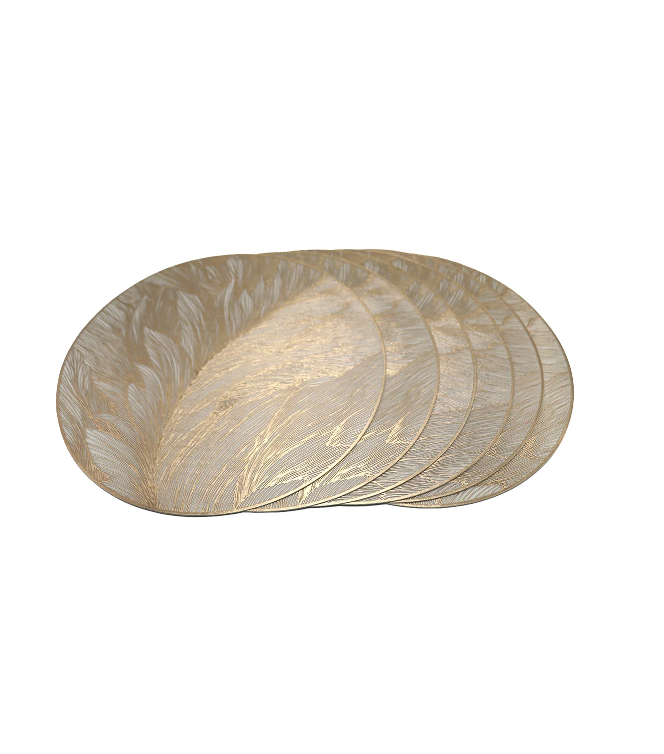 pvc table mat 1pc 38x38cm white & golden shade china 2401-1 - Image 2