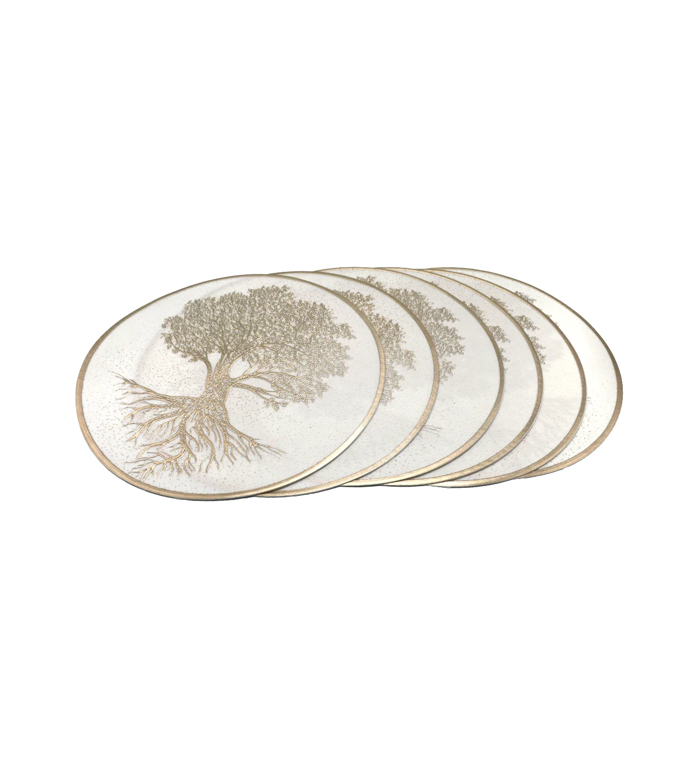 pvc table mat 1pc 38x38cm white & golden tree des china 612-28 - Image 2