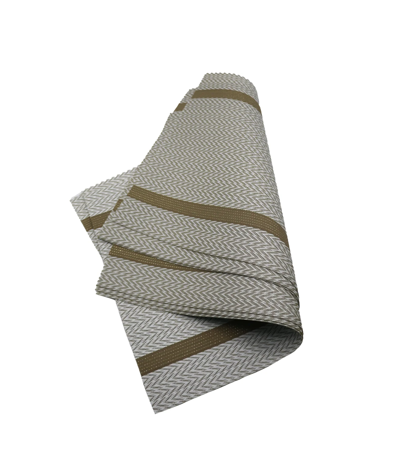 pvc table mat 1pc 45x12cm white & golden lines china d028 - Image 2