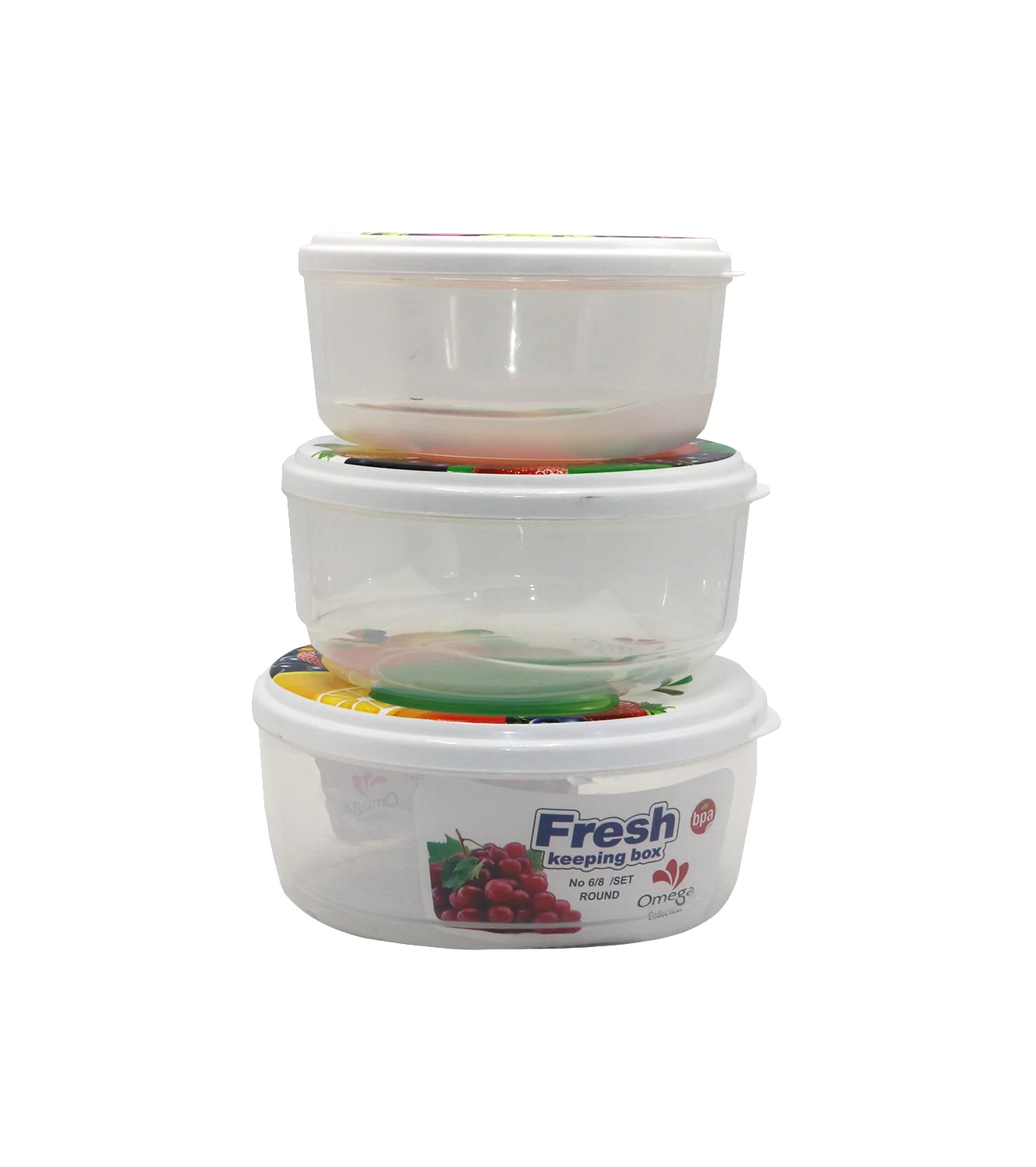 plastic box set 3in1 large round pak fresh keeping - Image 2