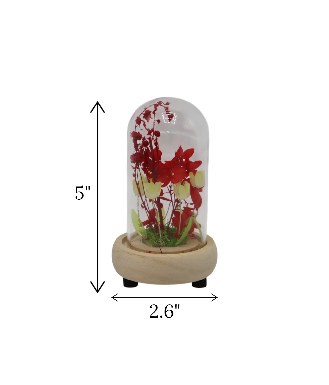 red flower in glass small china "5x2.6" - Image 2
