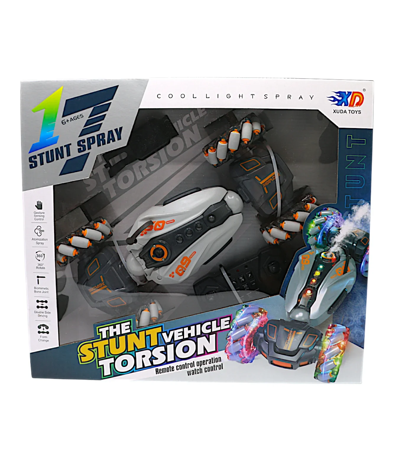 remote control stunt car chargeable with watch, music ,light & spray - Image 2