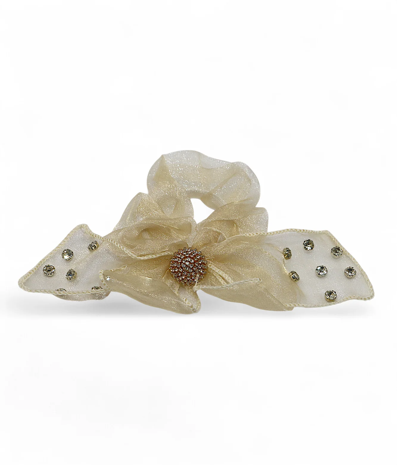 scrunchie mix color with organza bow pearls china - Image 2