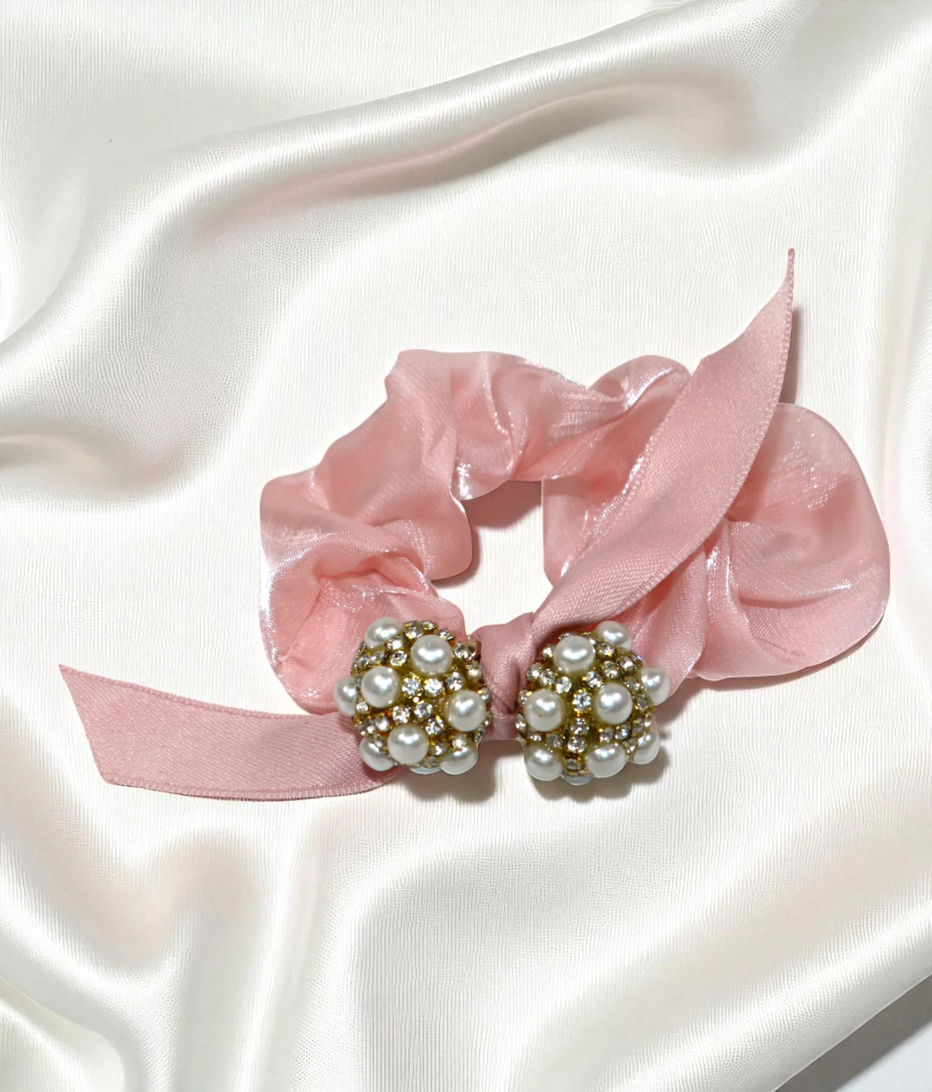 scrunchies mix color with pearls china - Image 3
