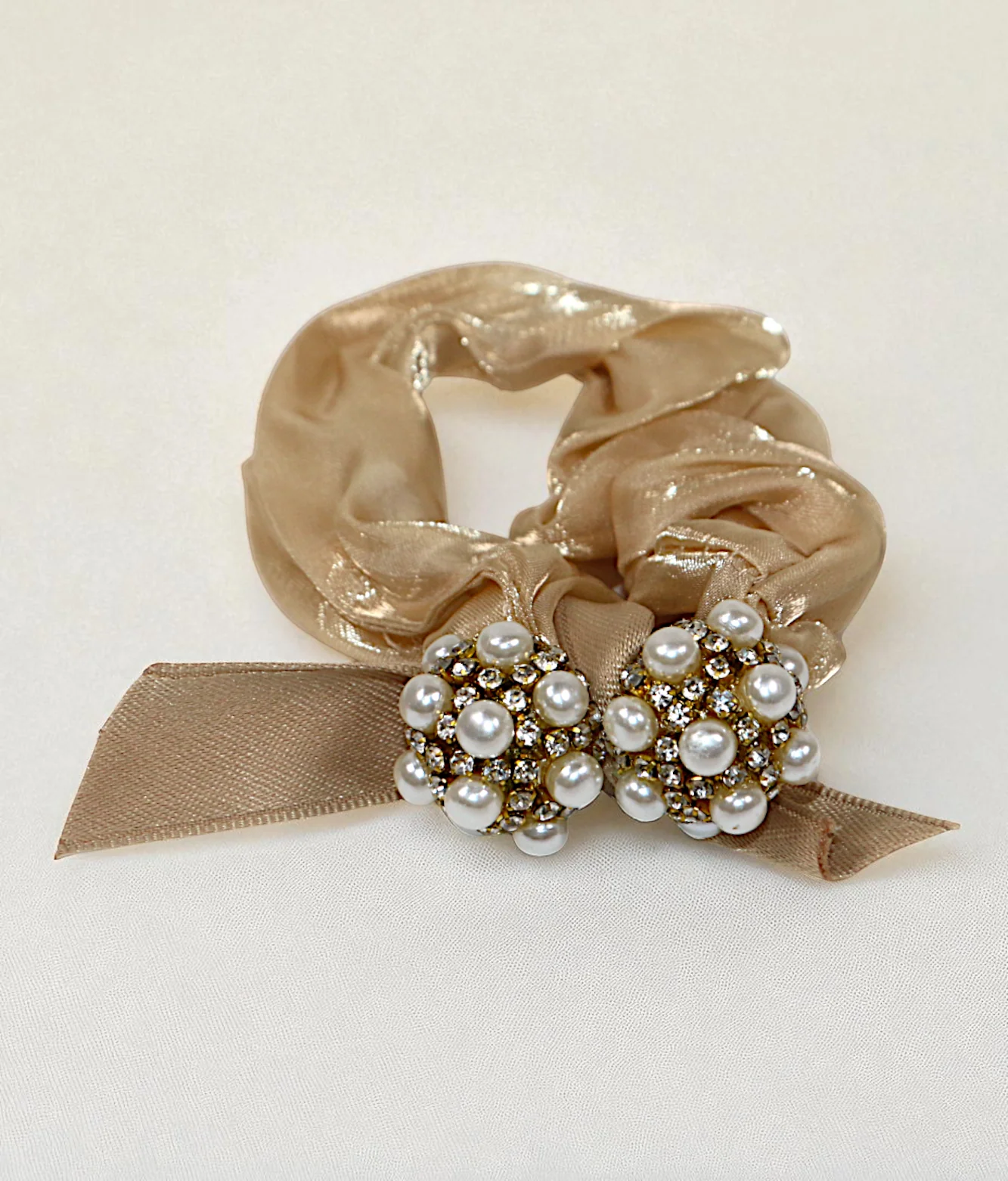 scrunchies mix color with pearls china - Image 4