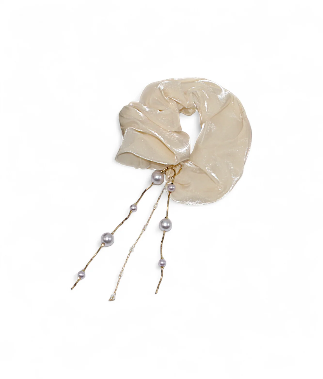 scrunchies mix color with pearls china - Image 4