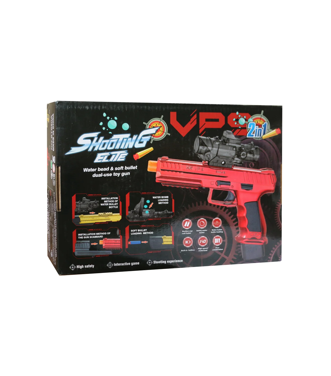 shooting elite gun chargeable 2in1 orbeez & soft bullet st680a - Image 2