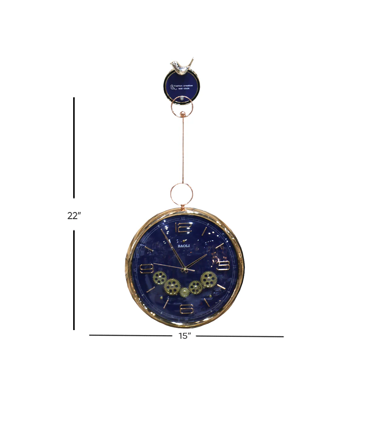 sparrow holder wall clock moving gear 22"x15" china 51134 - Image 2