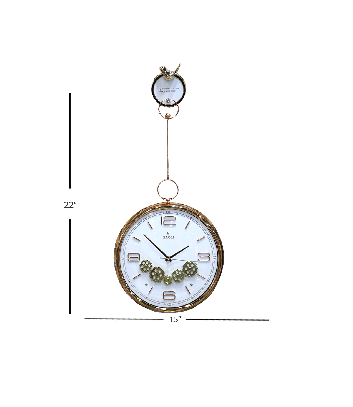 sparrow holder wall clock moving gear 22"x15" china 51134 - Image 2