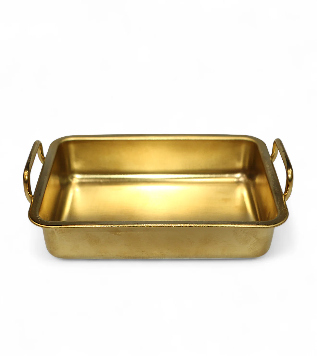 ss serving sauce dish 6''x4.5'' golden rectangle 2 handles china