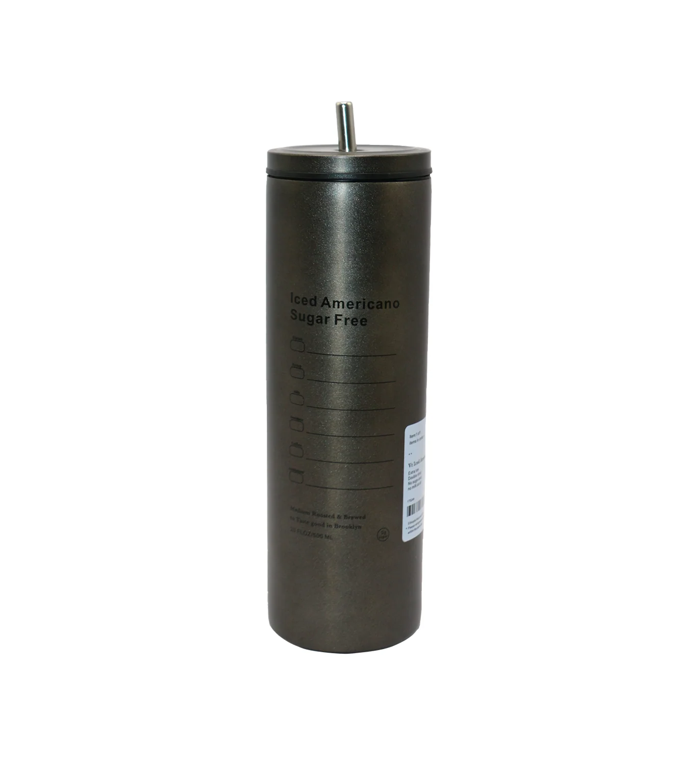 ss straw bottle & lid 600ml china 175249 - Image 2