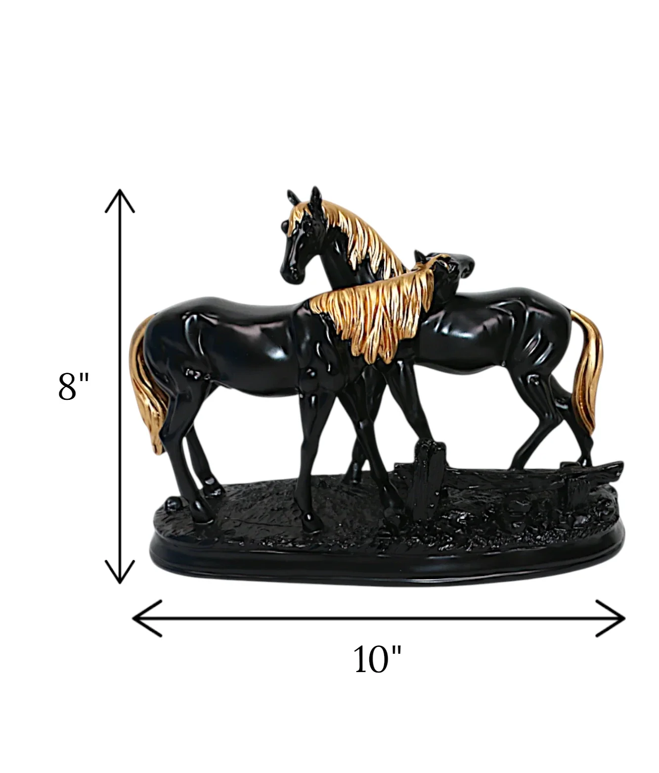 statue 2 horse black china - Image 2