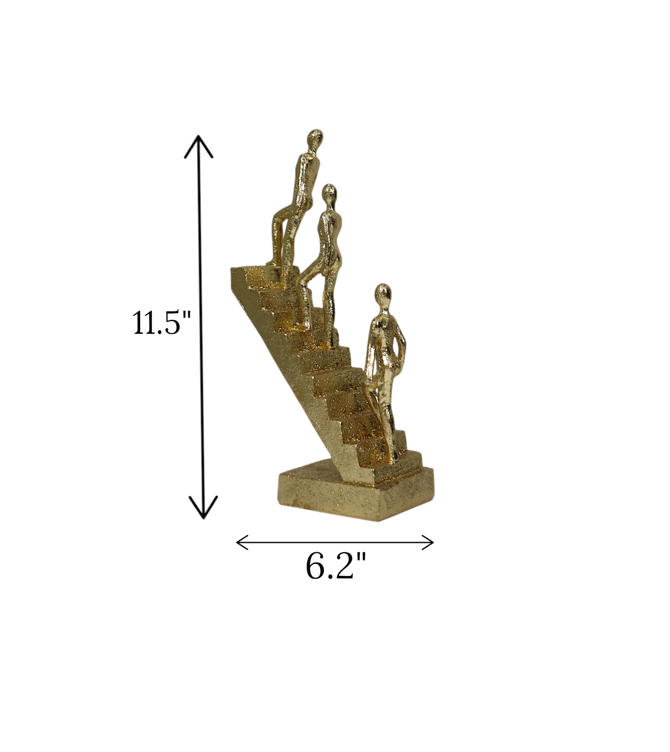 statue 3 men climbing stairs golden china 11.5x6.2 - Image 2
