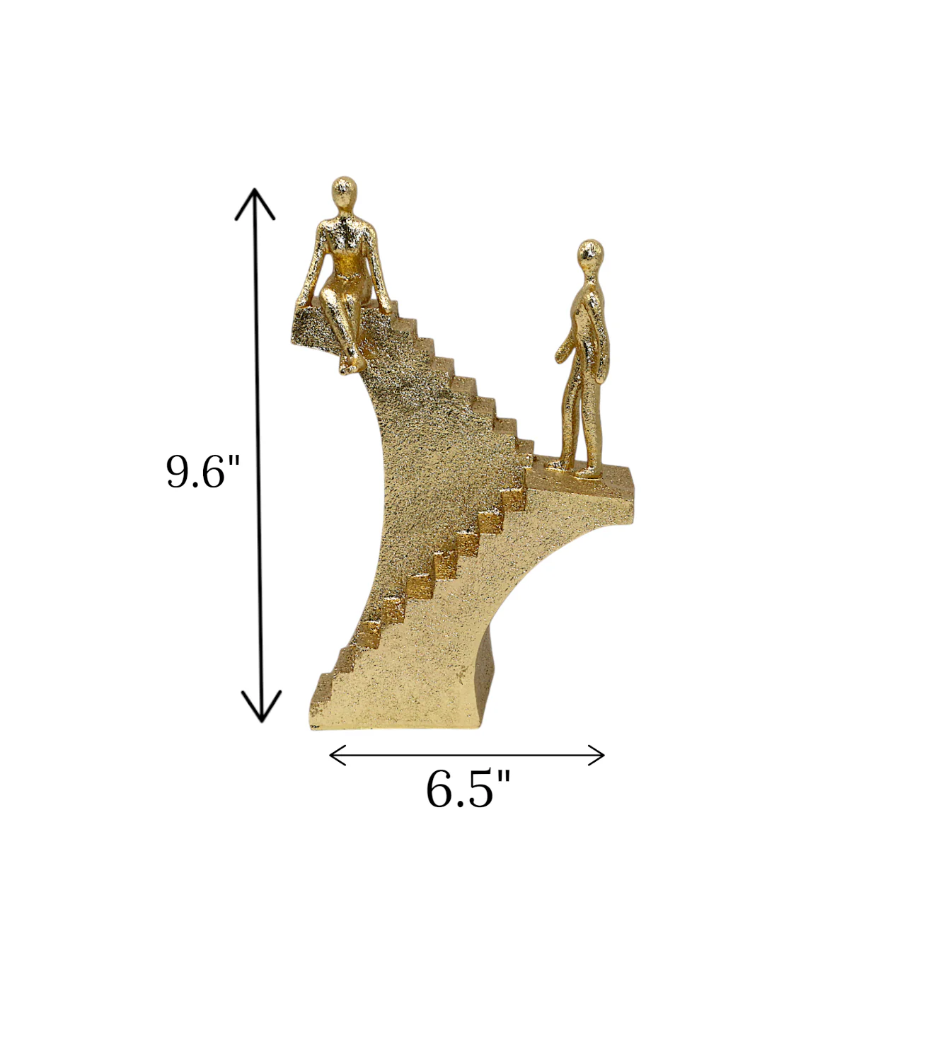 statue climbing stair & sit on stairs golden china 9.6x6.5 - Image 2
