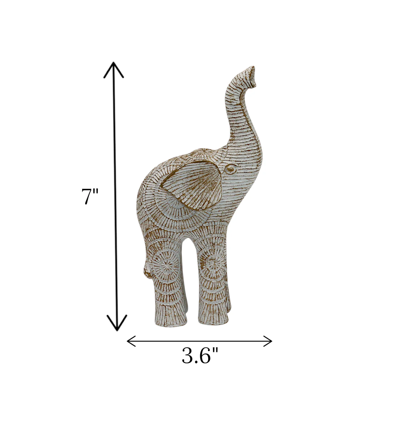 statue elephant sun up white china 7x3.6 - Image 2