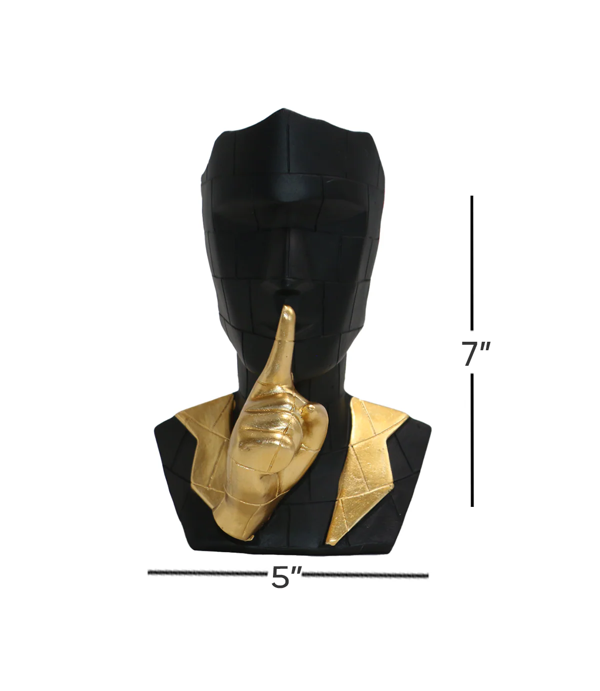 statue face black with golden hand china (7"x5") - Image 3