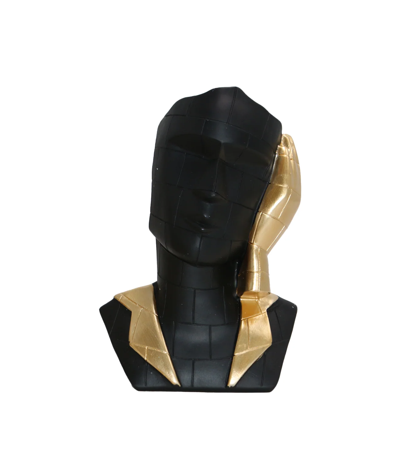 statue face black with golden hand china (7"x5") - Image 2