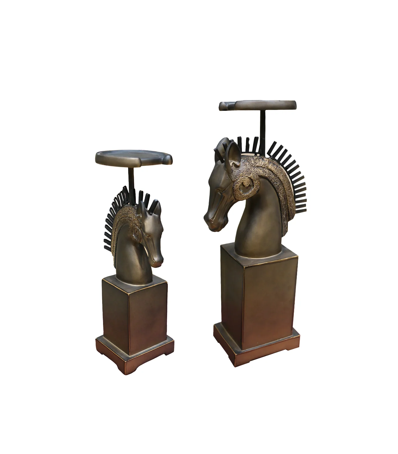 statue horse 2pc china 356 - Image 2