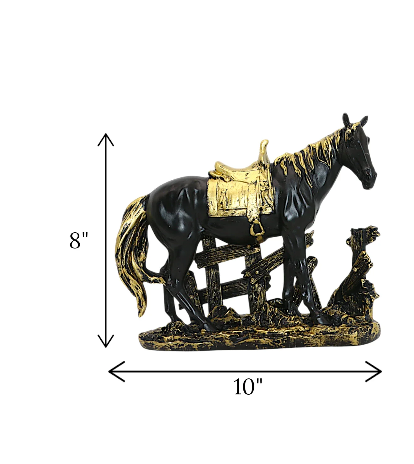 statue horse antique black china - Image 2