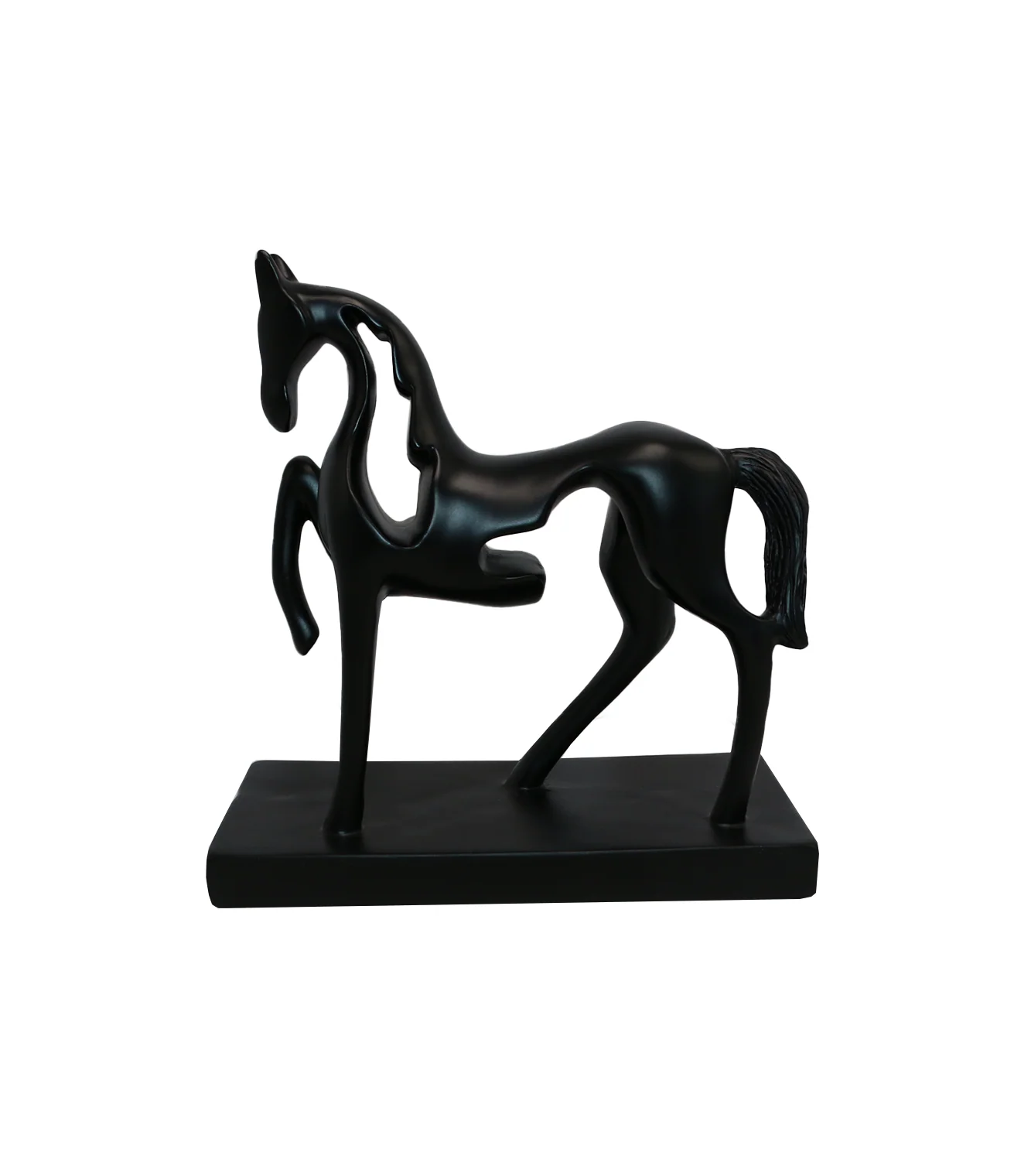 statue horse black china d348 - Image 2