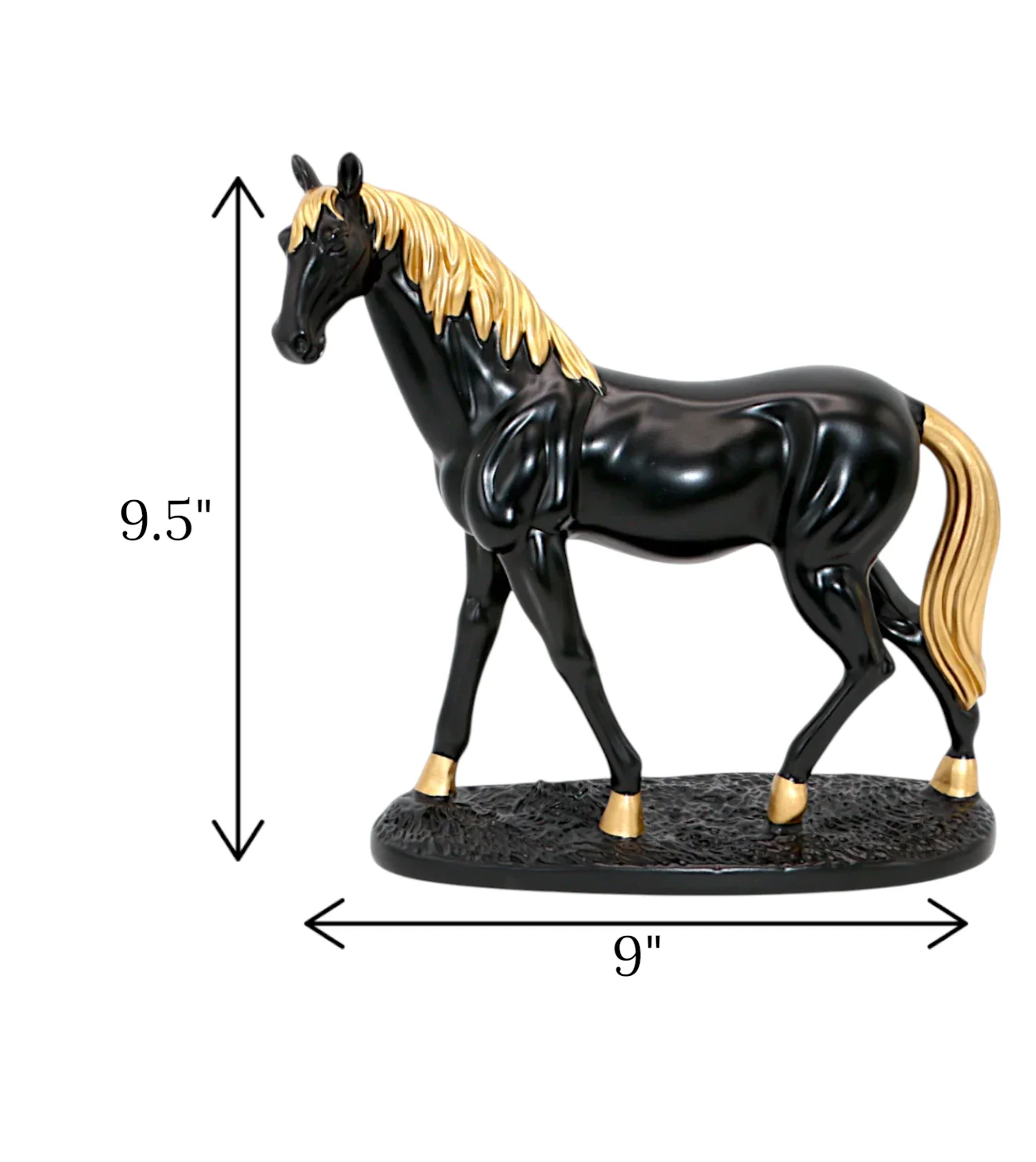 statue horse black & golden china - Image 2