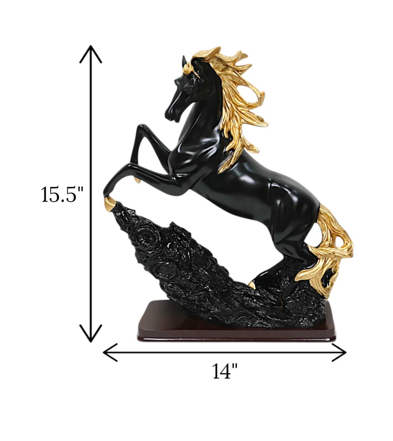 statue horse black & golden china - Image 2