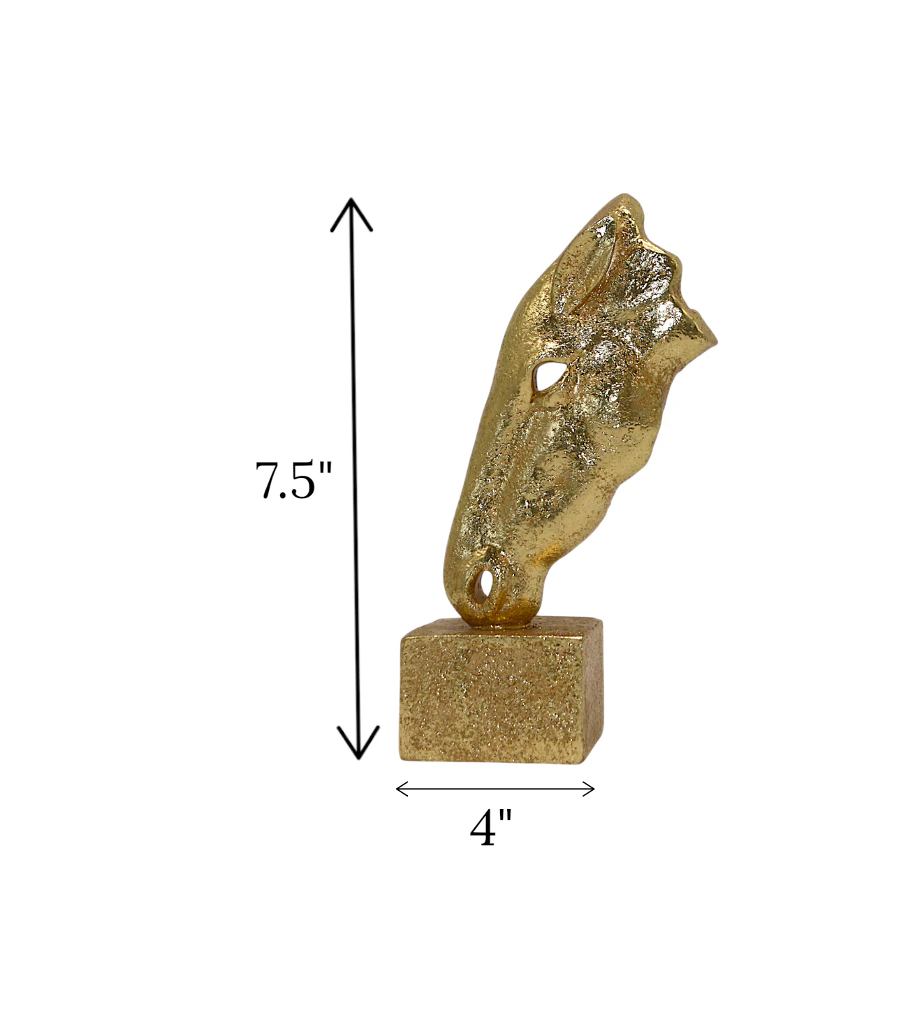 statue horse face golden small china 7.5x4 - Image 2