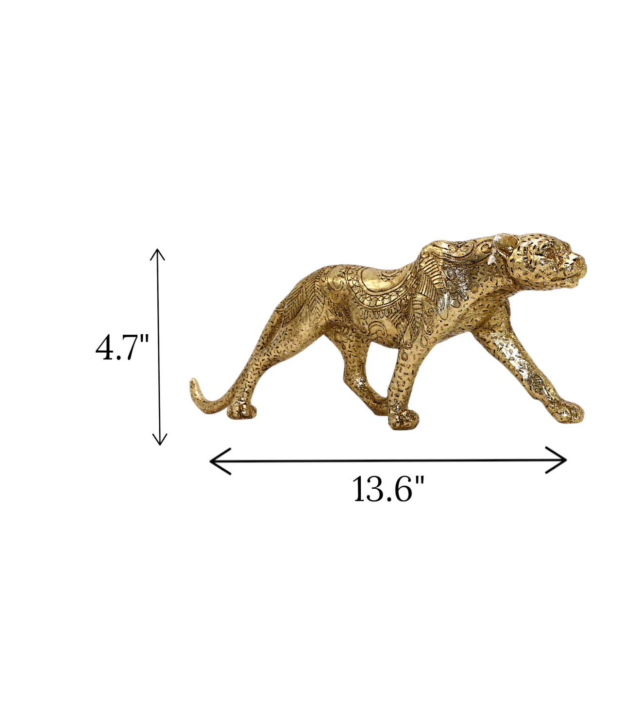 statue leopard ceramic sitting golden china op3-11 - Image 2