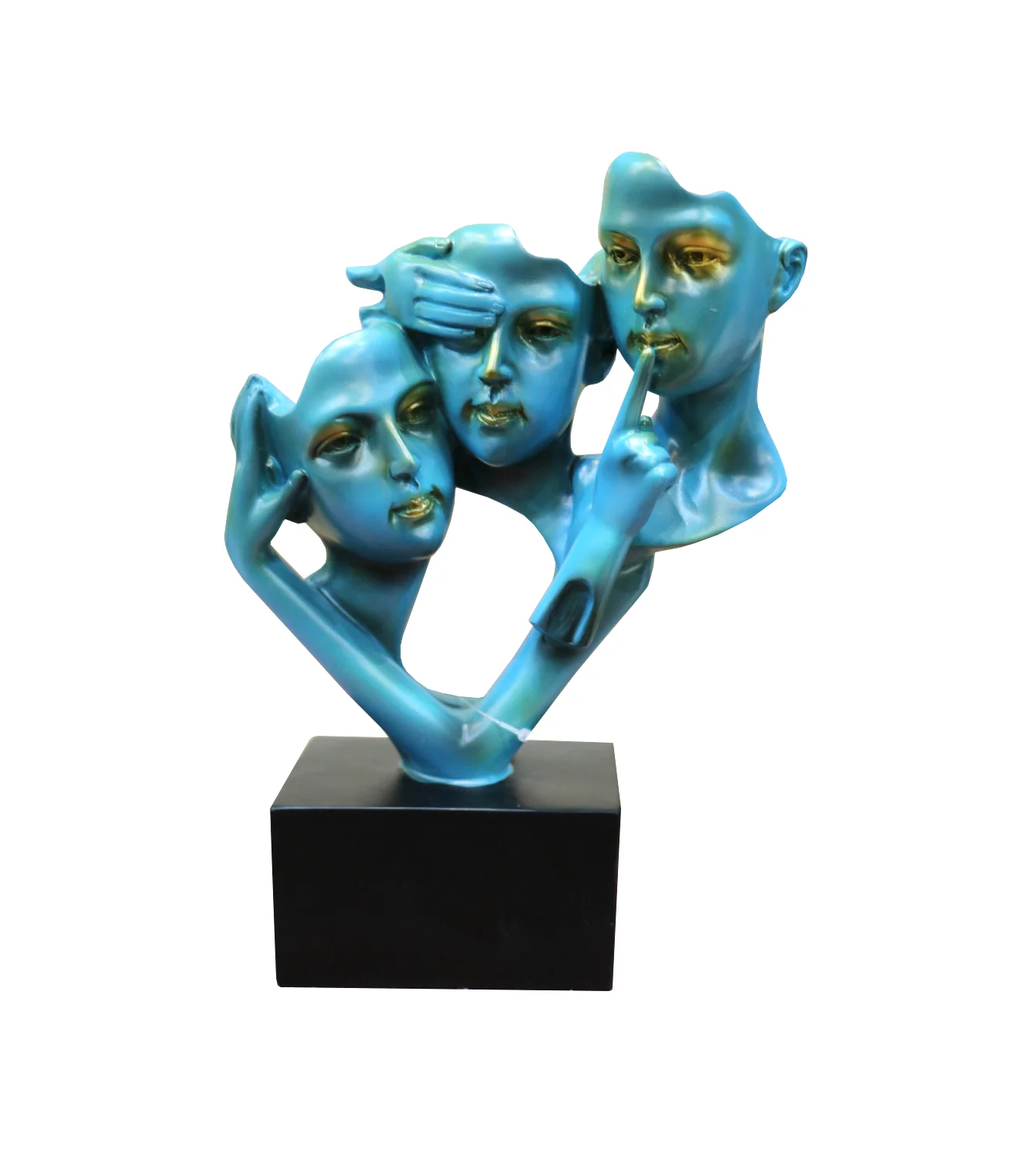 statue man 3face berylline china 1154 - Image 2