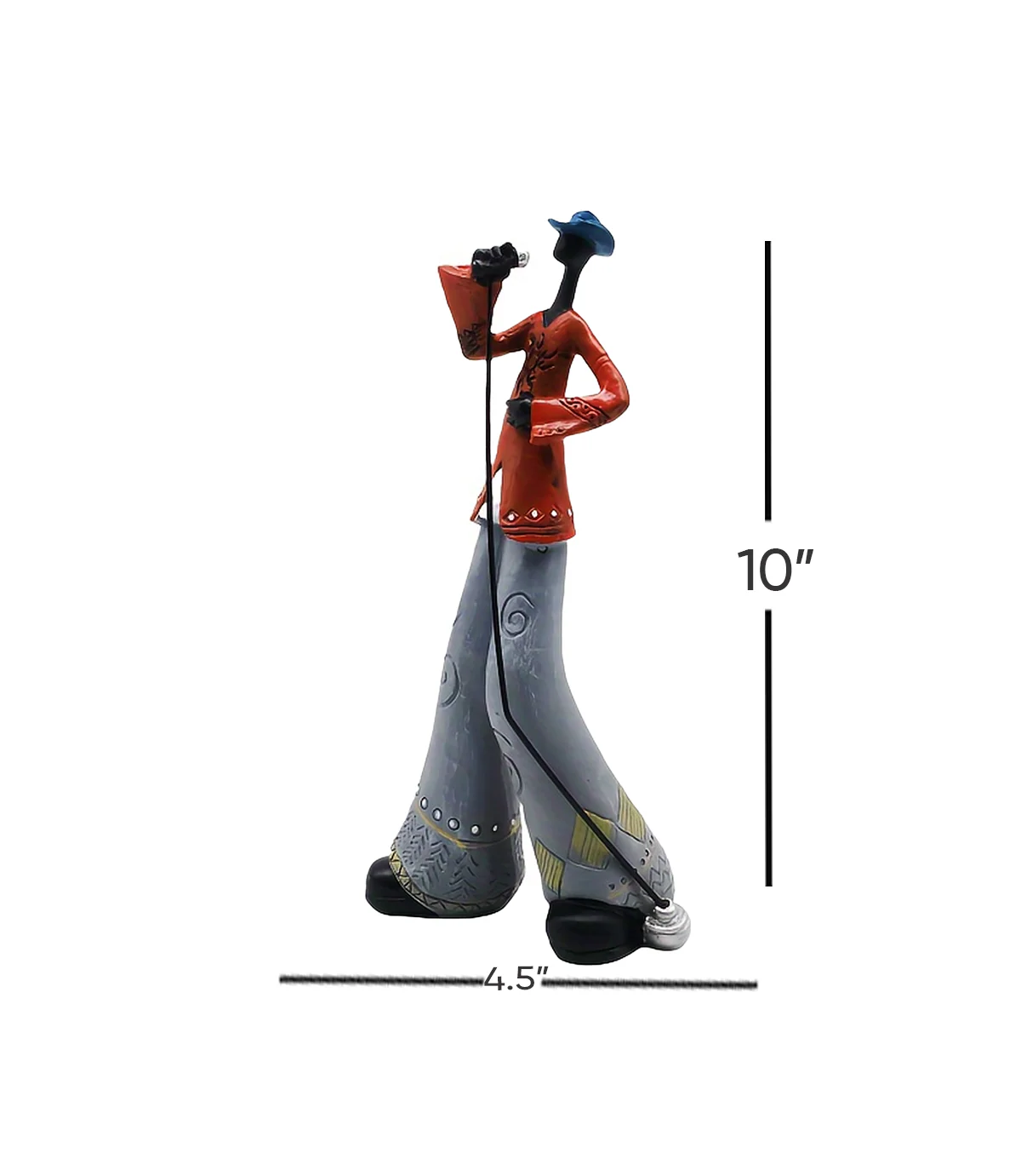 statue singer china (10"x4.5") - Image 3