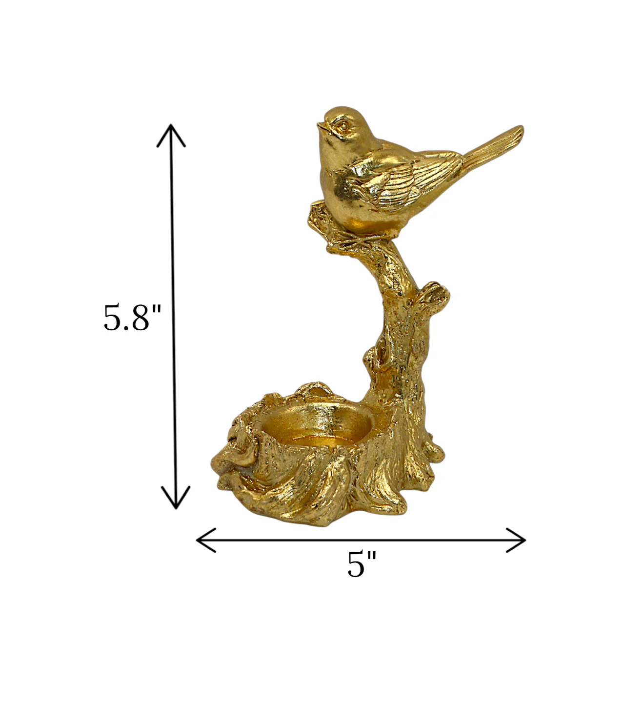 statue sparrow sit on tree golden china 5.8x5 - Image 2