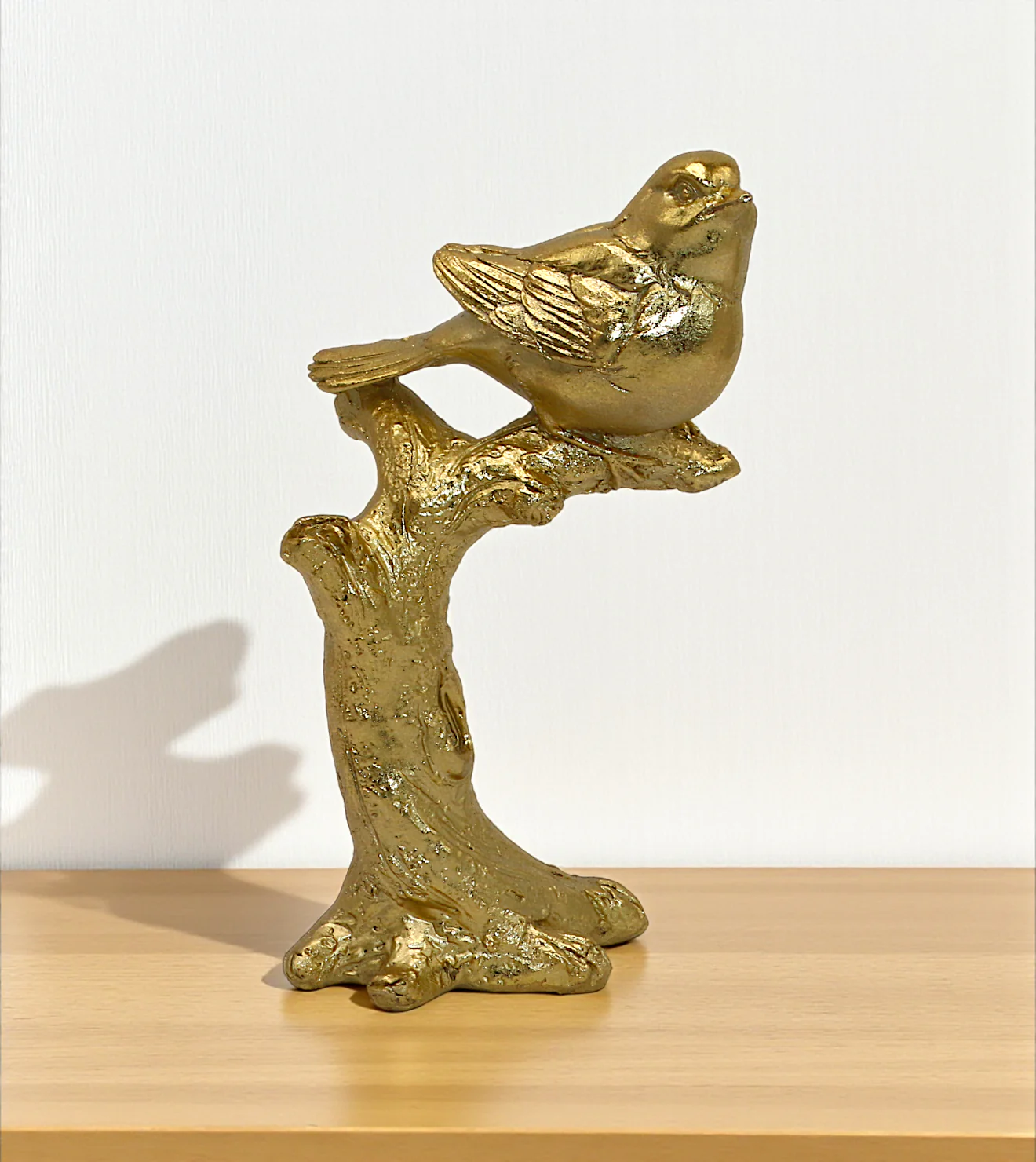 statue sparrow sit on tree golden china 6x3.6