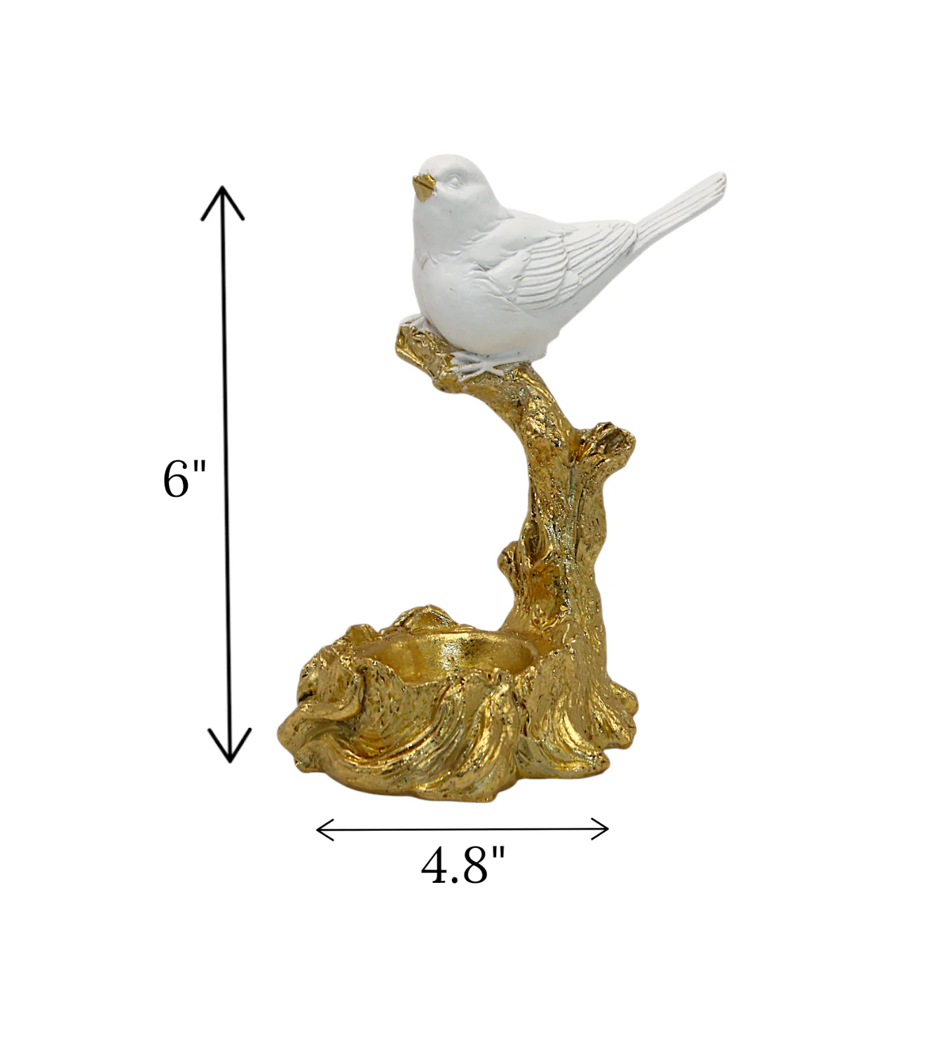 statue sparrow white with golden tree china 6x4.8 - Image 2