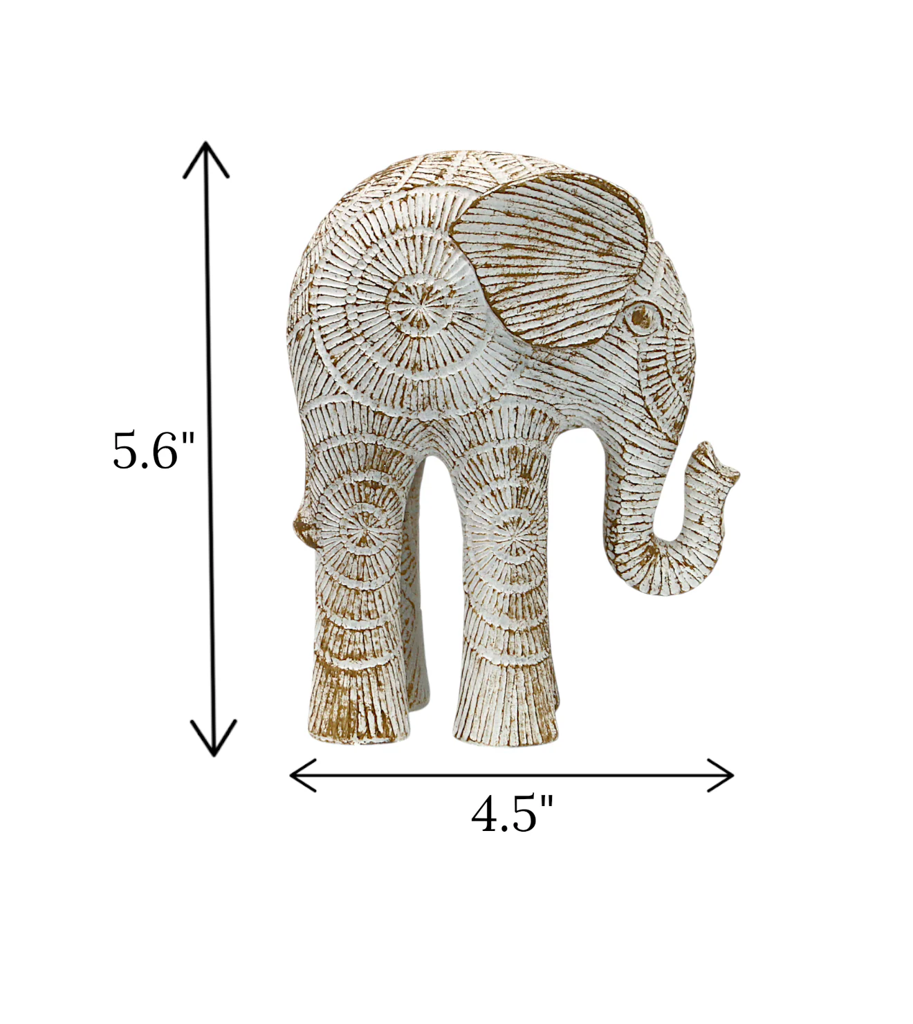 statue textured elephant sun down white medium china 5.6x4.5 - Image 2