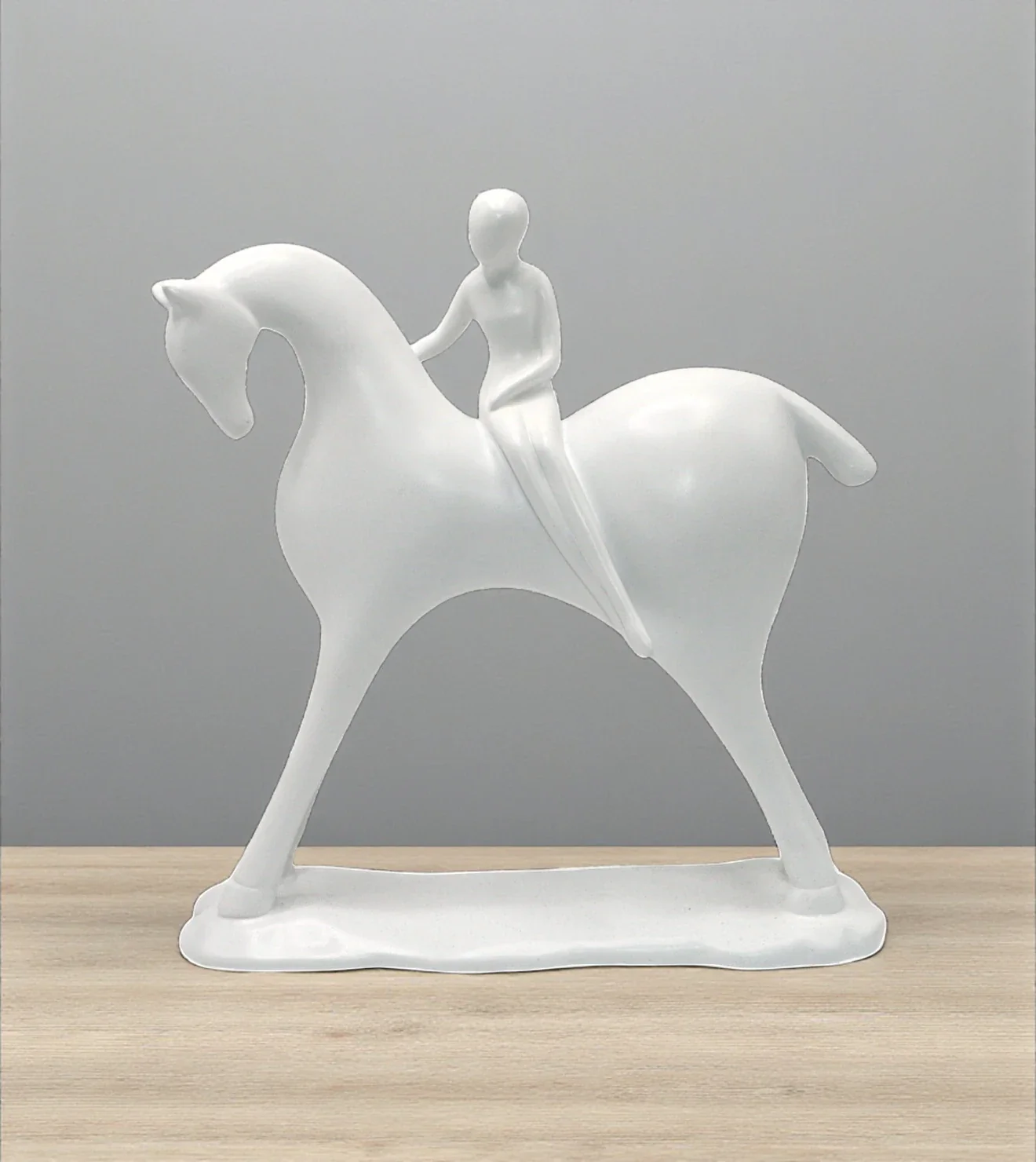 statue white horse with man china
