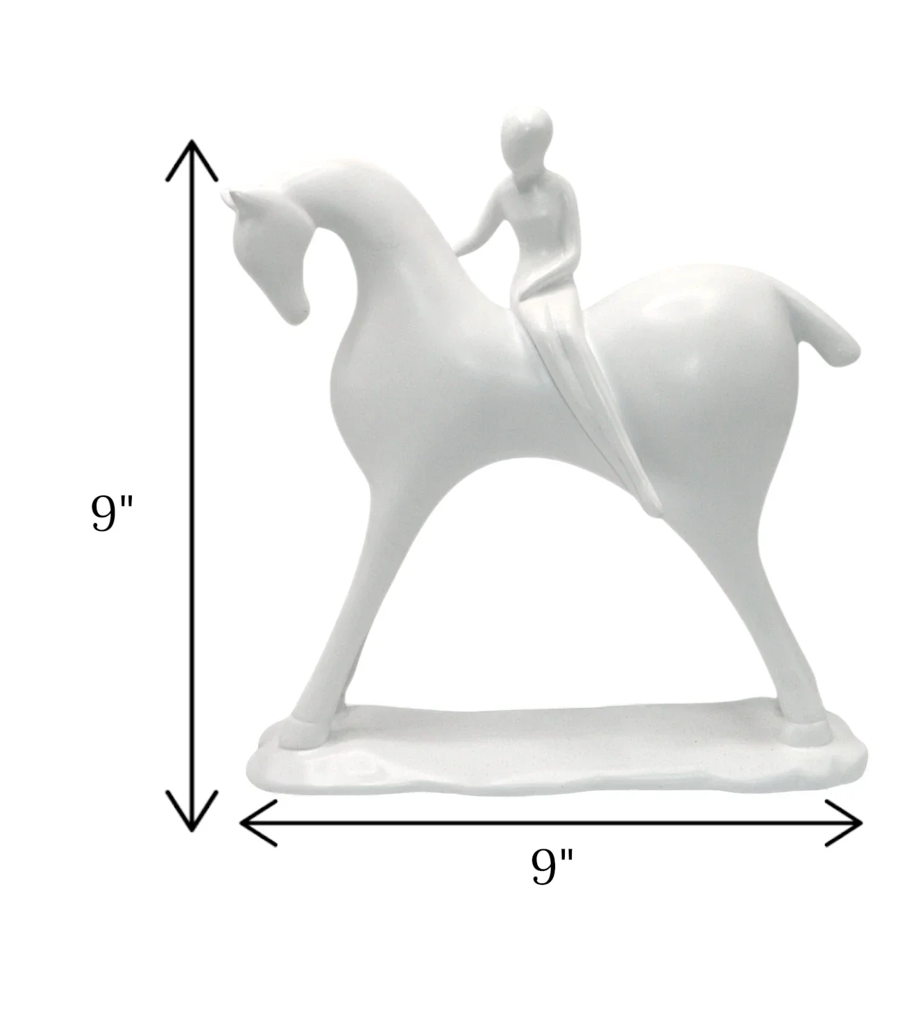 statue white horse with man china - Image 2